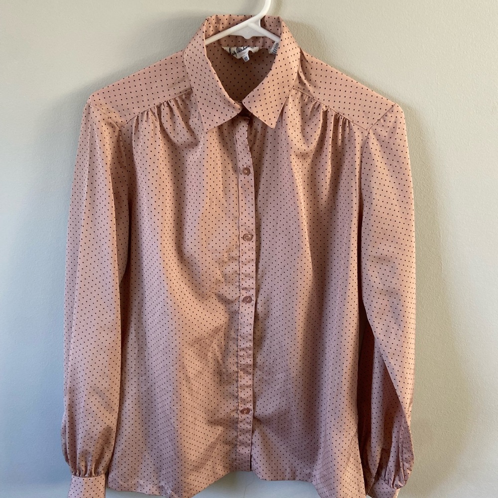 Vintage Lady Manhattan Top Pink Polka Dot
